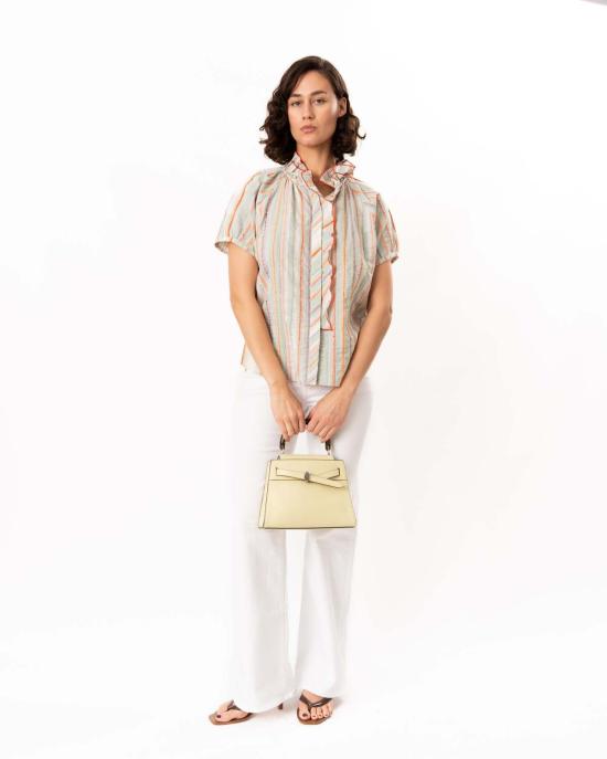  핀리 탑 프랭키 셔츠 민트/코랄 멀티 - FINLEY