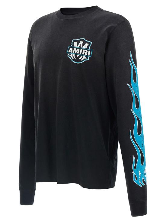  아미리 긴팔 티셔츠 이글 플레임즈 티셔츠 블랙 - AMIRI
