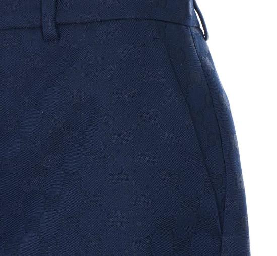  구찌 숏팬츠 코튼 GG 쇼츠 블루 - GUCCI