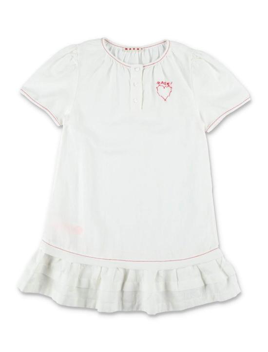  [키즈] 마르니 원피스 아동용 린넨 드레스 (자수 장식, 흰색)