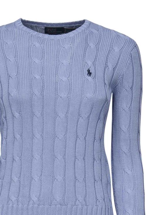 26SS 폴로 랄프로렌 포니 로고 피마코튼 케이블 니트 스웨터 211 971869 009 Blue - POLO RALPH LAUREN