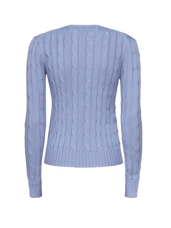 26SS 폴로 랄프로렌 포니 로고 피마코튼 케이블 니트 스웨터 211 971869 009 Blue - POLO RALPH LAUREN