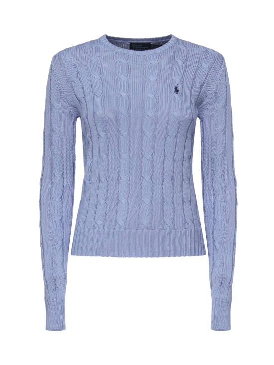 26SS 폴로 랄프로렌 포니 로고 피마코튼 케이블 니트 스웨터 211 971869 009 Blue
