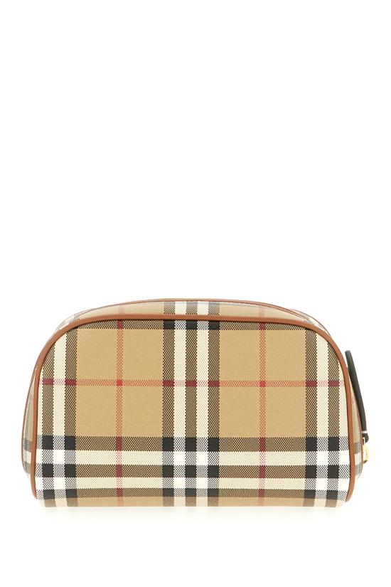 26SS 버버리 레더 코스메틱 파우치 8109811 A9534 VNTG CHK BRIAR BROWN - BURBERRY