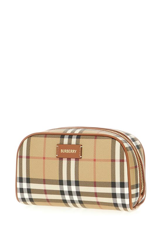 26SS 버버리 레더 코스메틱 파우치 8109811 A9534 VNTG CHK BRIAR BROWN - BURBERRY