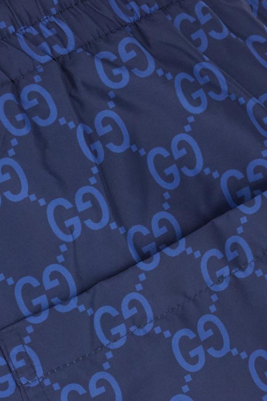 26SS 구찌 프린트 포플린 테크 스윔 쇼츠 815602XHAJ3 4735 Blu - GUCCI