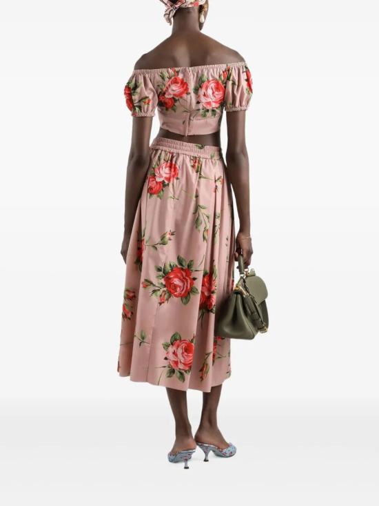 26SS 돌체앤가바나 미디 스커트 F4DC7T HS5UT HF5ZN BOUQUET ROSA - DOLCE & GABBANA