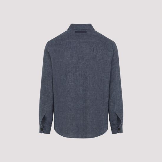 26SS 에르메네질도제냐 긴팔 셔츠 UHV75A3 SOT52 B07 BLUE SCURO - ERMENEGILDO ZEGNA