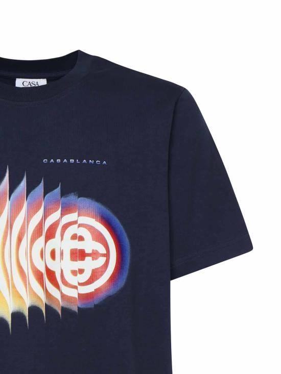 26SS 카사블랑카 반팔 티셔츠 MSS26JTS00116 Blue - CASABLANCA