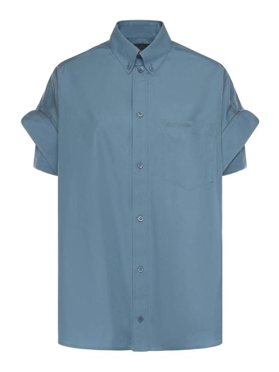 26SS 발렌시아가 턱드 슬리브 셔츠 857833TTM131463 Blue