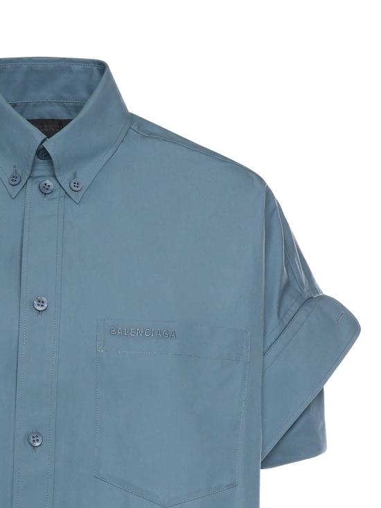 26SS 발렌시아가 턱드 슬리브 셔츠 857833TTM131463 Blue - BALENCIAGA