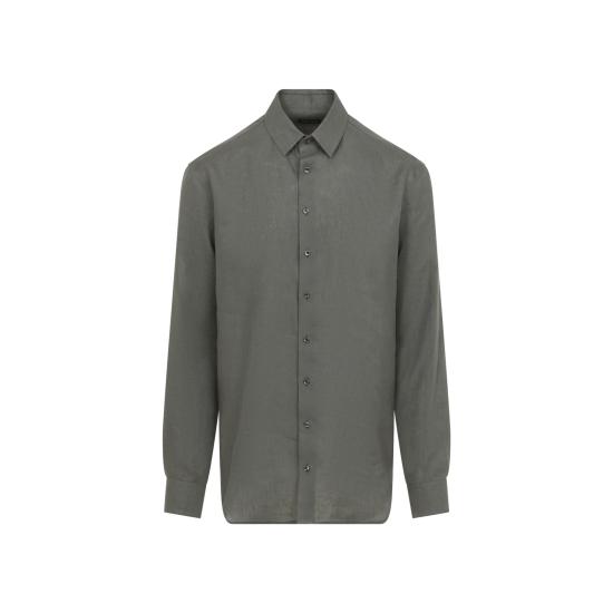 26SS 조르지오 아르마니 레규러 핏 린넨 셔츠 8WGCCZ98 TZC62 U7123 FOUR LEAF CLOVER - GIORGIO ARMANI