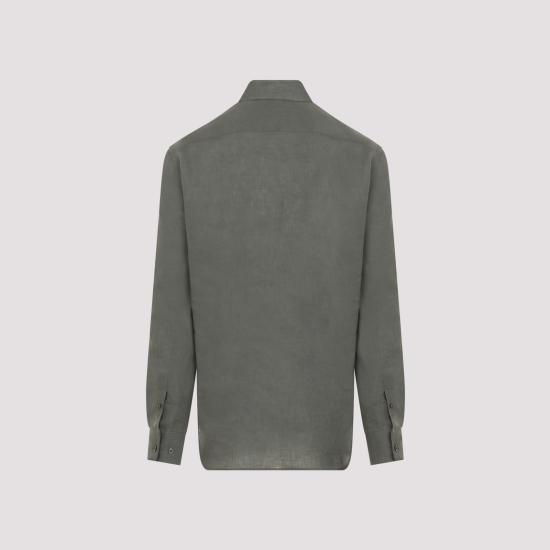 26SS 조르지오 아르마니 레규러 핏 린넨 셔츠 8WGCCZ98 TZC62 U7123 FOUR LEAF CLOVER - GIORGIO ARMANI