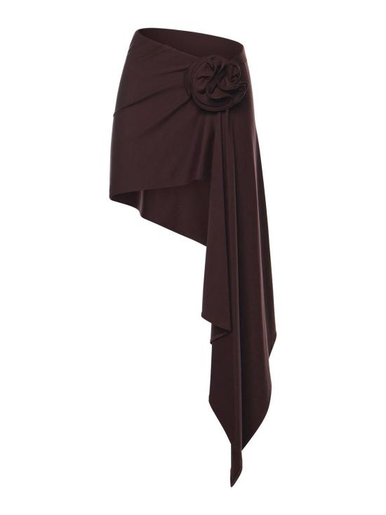 26SS 마그다뷰트림 미디 스커트 606426 Dark Red