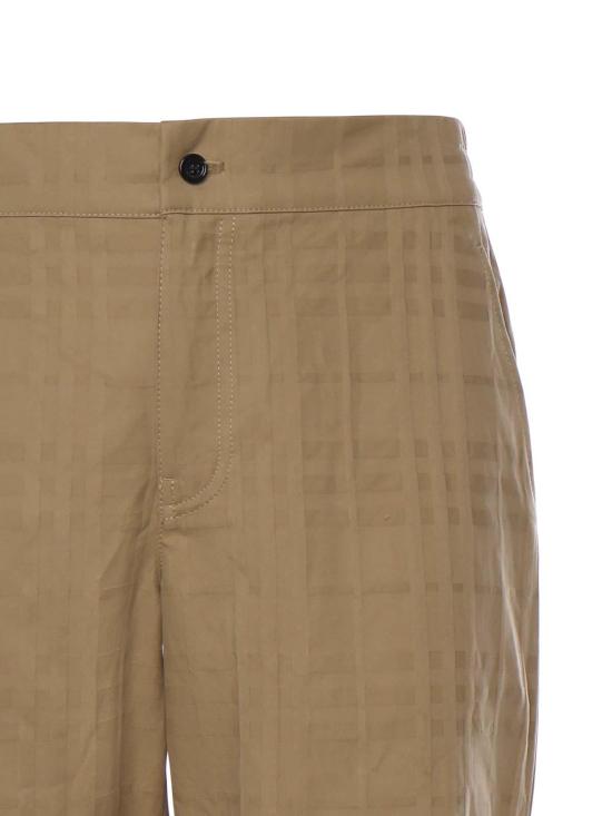 26SS 버버리 텍스쳐드 체크 코튼 트라우저 8117841 Beige - BURBERRY