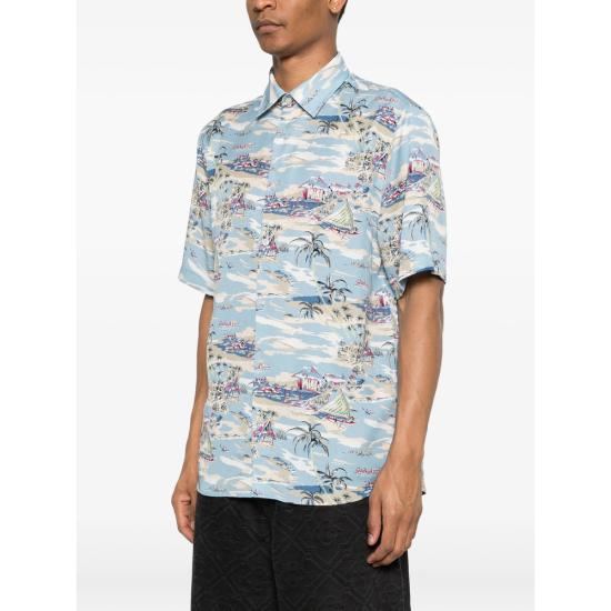 26SS 세븐포올맨카인드 반팔 셔츠 7M8N0G56 REGULAR 3HT BLUE NEUTRALS - 7 FOR ALL MANKIND
