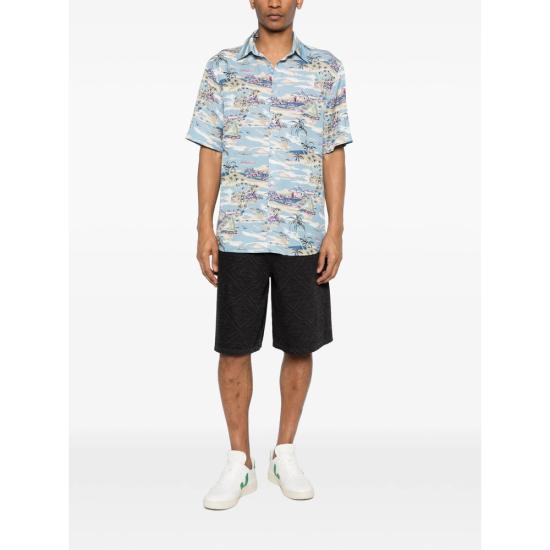 26SS 세븐포올맨카인드 반팔 셔츠 7M8N0G56 REGULAR 3HT BLUE NEUTRALS - 7 FOR ALL MANKIND