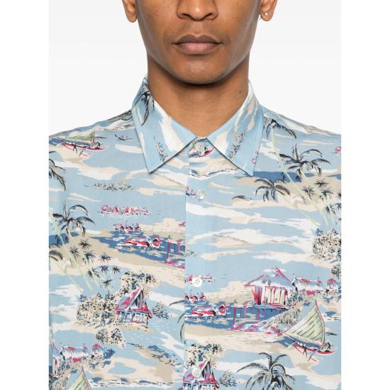 26SS 세븐포올맨카인드 반팔 셔츠 7M8N0G56 REGULAR 3HT BLUE NEUTRALS - 7 FOR ALL MANKIND