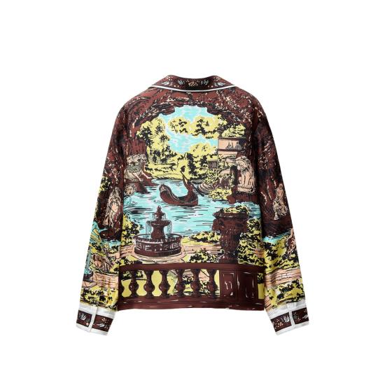 26SS 베르사체 긴팔 셔츠 1A17974 1024232 5X000 BROWN YELLOW - VERSACE