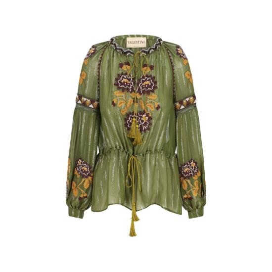 26SS 발렌티노 가라바니 블라우스 8B3AEBB69W2 C9M GREEN