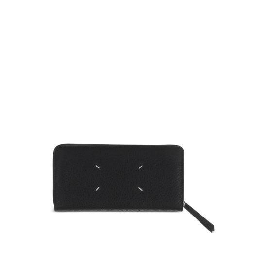 26FW 마르지엘라 포 스티치 집 어라운드 월렛 P4455 S56UI0110 T8013 BLACK - MAISON MARGIELA