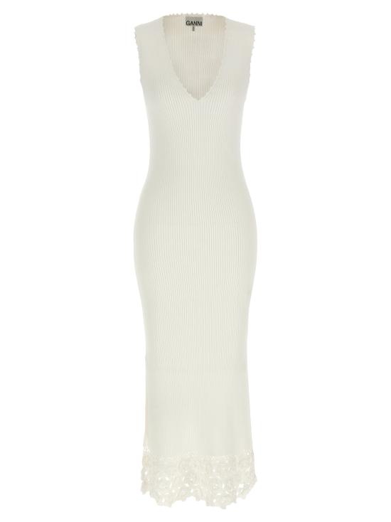 26SS 가니 롱 원피스 A1030474135 White