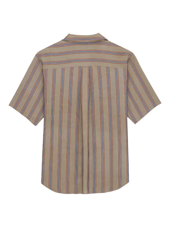 26SS 생로랑 반팔 셔츠 859775 Y2N33 2849 TAUPE BLEU ROUGE - SAINT LAURENT