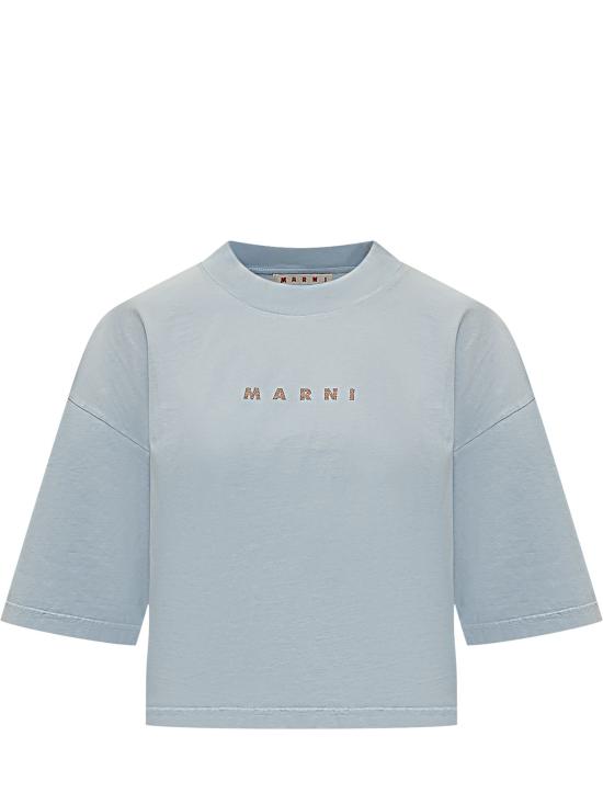 26SS 마르니 반팔 티셔츠 THJE0333GPUSCZ20 LOB21 CELESTE