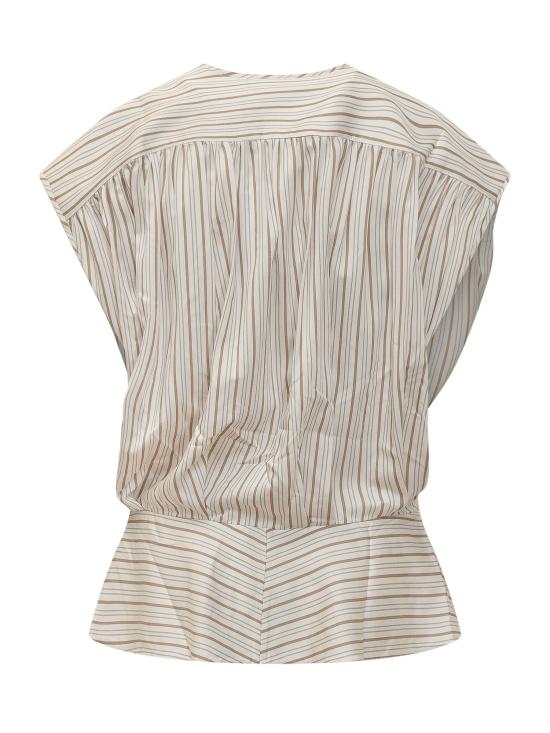 26SS 이로 반팔 티셔츠 26SWM16UTTOPIA MUL8226S BEIGE LEFT BANK STRIPE - IRO