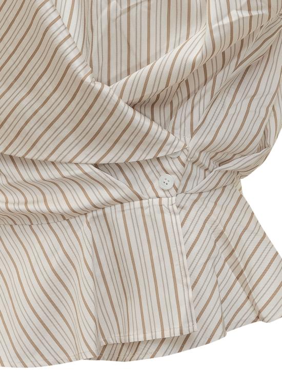 26SS 이로 반팔 티셔츠 26SWM16UTTOPIA MUL8226S BEIGE LEFT BANK STRIPE - IRO