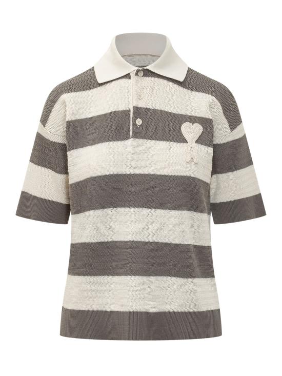 26SS 아미 폴로 티셔츠 FPL430KN0153 A152 BLANC CREME CARBONE