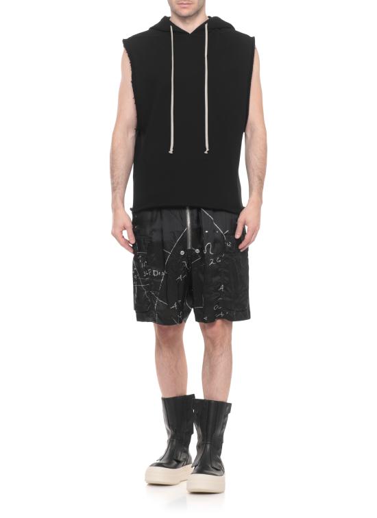 26SS 릭 오웬스 후드 티셔츠 RU01F2153 JNT09 Black - RICK OWENS