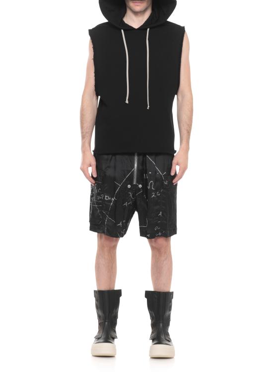 26SS 릭 오웬스 후드 티셔츠 RU01F2153 JNT09 Black - RICK OWENS