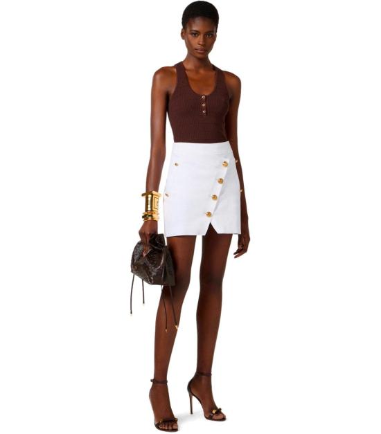 26SS 엘리자베타프랜치 민소매 티셔츠 TK75B61E2 644 40 Brown - ELISABETTA FRANCHI