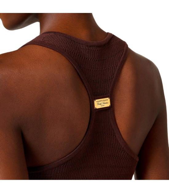 26SS 엘리자베타프랜치 민소매 티셔츠 TK75B61E2 644 40 Brown - ELISABETTA FRANCHI