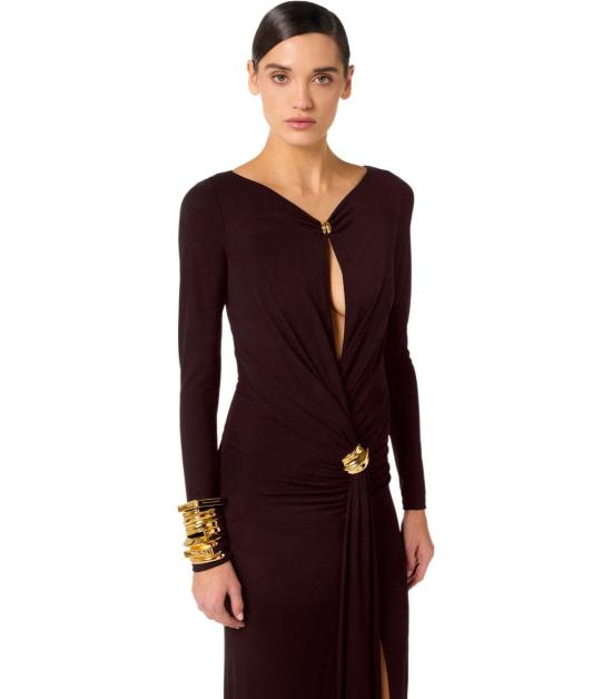 26SS 엘리자베타프랜치 롱 원피스 ABR1461E2 EV9 40 Brown - ELISABETTA FRANCHI