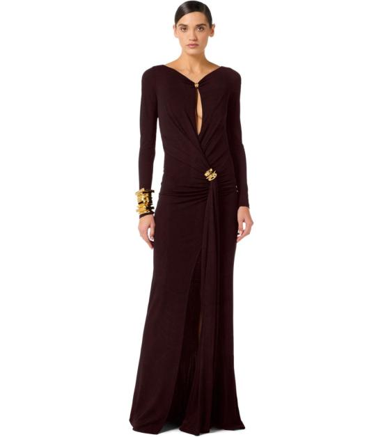 26SS 엘리자베타프랜치 롱 원피스 ABR1461E2 EV9 40 Brown - ELISABETTA FRANCHI