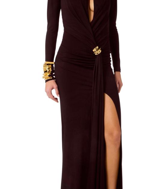 26SS 엘리자베타프랜치 롱 원피스 ABR1461E2 EV9 40 Brown - ELISABETTA FRANCHI