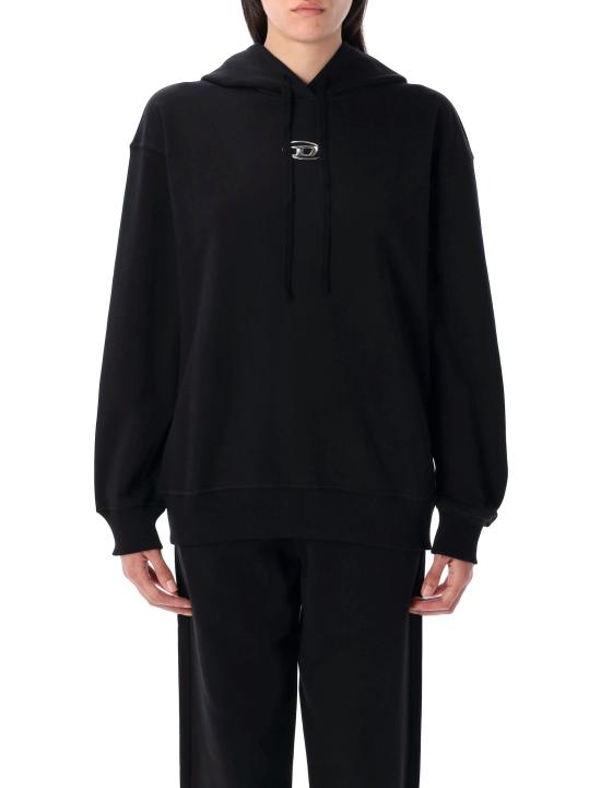 25FW 디젤 F 벅스트 후드 Od 메탈 이펙트 오발 D 로고 후드 A194480BMBJ 9XX BLACK