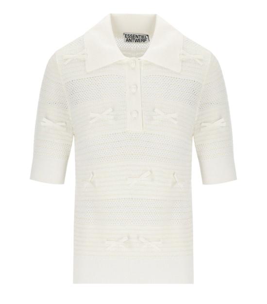 26SS 에센셜앤트워프 JARTS 보우 엠벨리쉬드 니트 폴로 JARTS OW01 XS Ivory