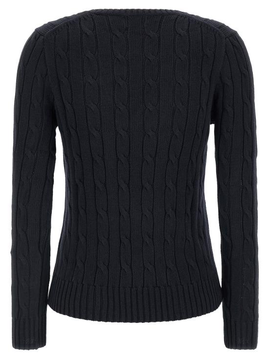 26SS 폴로 랄프로렌 포니로고 피마 코튼 케이블 니트 V넥 스웨터 211971870004 Blue - POLO RALPH LAUREN