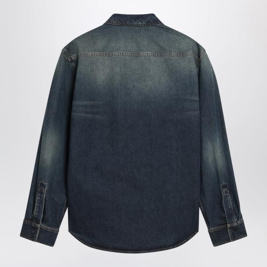 26SS 구찌 워시드 인증 코튼 데님 셔츠 860842XDDFW Blue - GUCCI