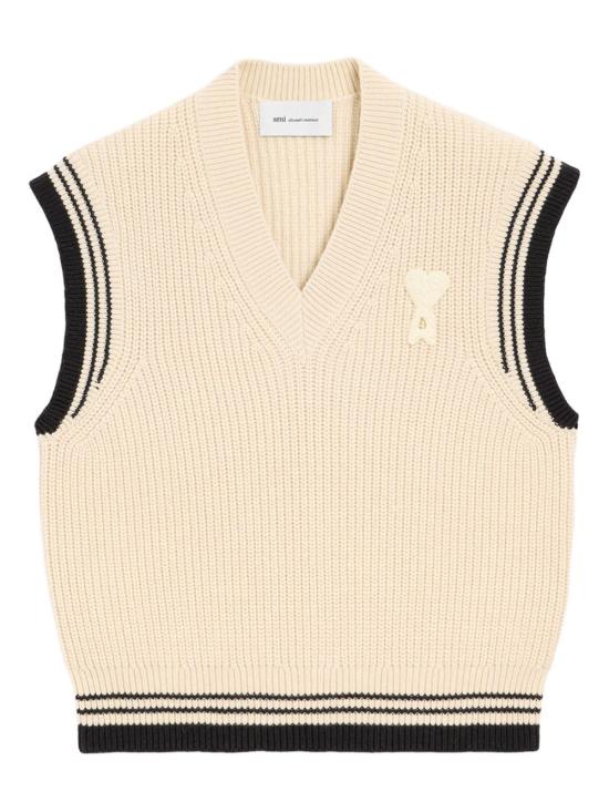 26SS 아미 니트 베스트 UKS865 KN0161136 Beige