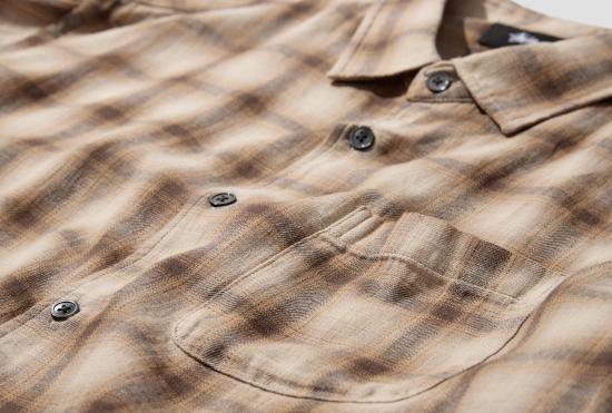 26SS 스투시 셔츠 LIAM SS 체크  1110385 브라운 - STUSSY