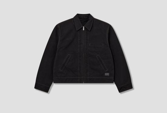 26SS 스투시 자켓 칼라가 있는 작업 재킷 115898 블랙