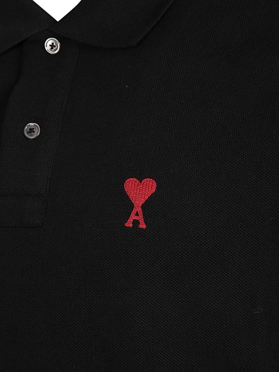 26SS 아미 스몰 하트 로고 폴로 셔츠 BFUPL001 760001 Black - AMI