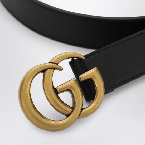 26SS 구찌 GG 마몽 씬 벨트 414516AP00T Black - GUCCI