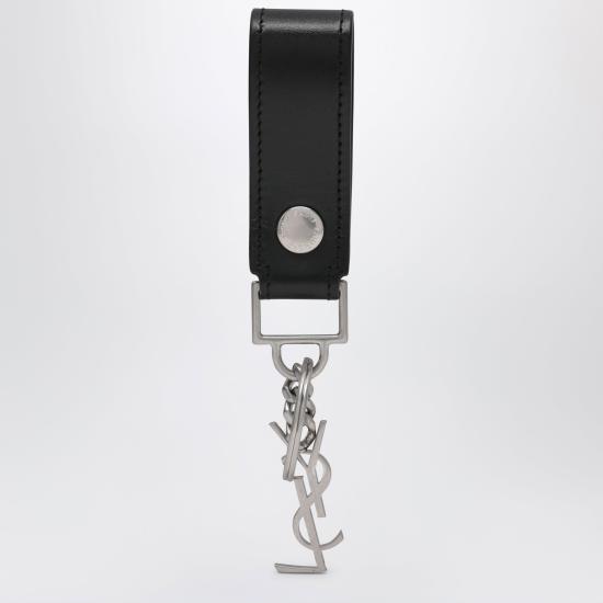 26SS 생로랑 모노그램 키링 스무스 레더 5183230SX0E Black - SAINT LAURENT