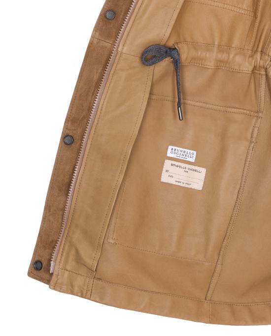 26SS 브루넬로 쿠치넬리 스웨이드 트윌 사파리 재킷 MPCAI7853 C9267 Brown - BRUNELLO CUCINELLI