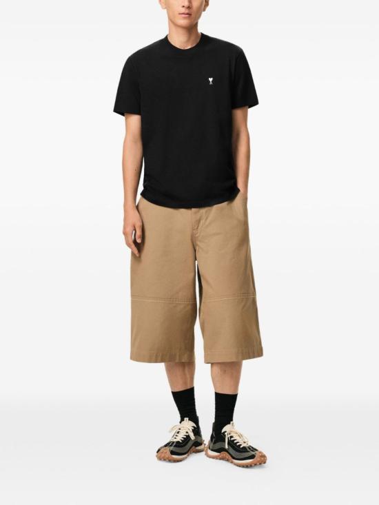  아미 탑 Ami Alexandre Mattiussi Ami De Coeur 티셔츠 블랙 - AMI